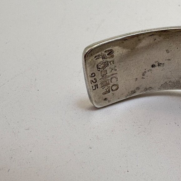 VTG Solid Sterling Silver 925 Heart Link Open Cuff Bracelet Size 7.5" Fit - Picture 10 of 14